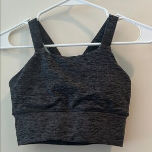 NWOT Kyodan crisscross wide band Heather Gray Sports Bra removable pad insert XS